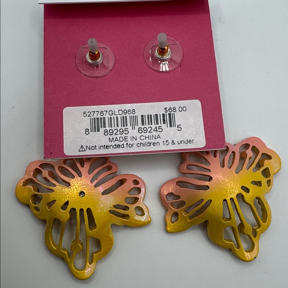 Betsey Johnson Garden Glam Openwork Flower Drop Earrings - Picture 4 of 4